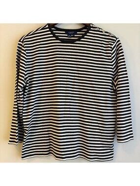 Black White Striped Top